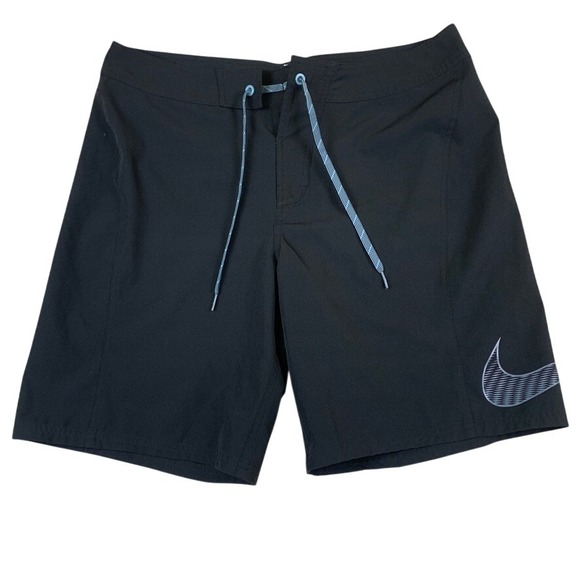 Nike Other - Nike Mens Black Board Shorts Swim Trunks‎ Size 34 NESS7457 Large Swoosh Logo